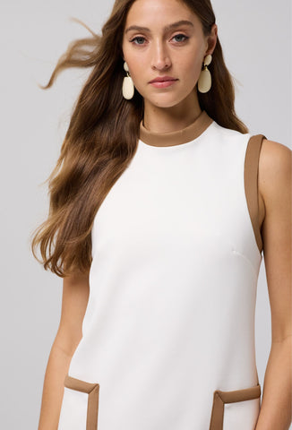 Chelsea Mini in Ivory with Tobacco Piping