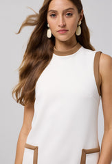 Chelsea Mini in Ivory with Tobacco Piping