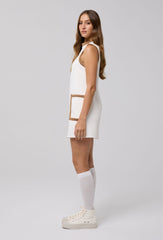 Chelsea Mini in Ivory with Tobacco Piping